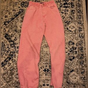 Pretty Little Thing Washed Pink Seam Detail Wide Leg Jeans!